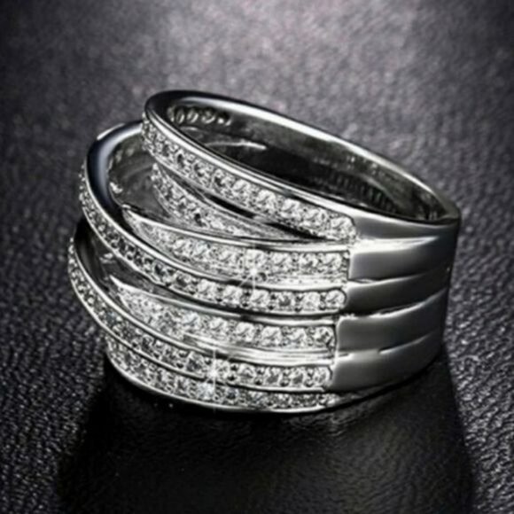 Silver Crossroads Diamond Ring A Must Have - Picture 3 of 8